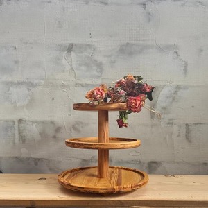 Présentoir à gâteaux rustique en bois à trois niveaux UO, fait main, écologique, pour snacks, biscuits, desserts, apéritifs - Vente directe usine - Product Image 4