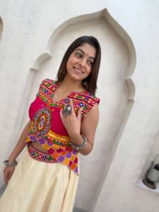 Traditional Women Printed Cotton <b>Lehenga</b> Crop <b>Top</b> Colorful Embroidery Mirror Work Kutchi Design Party Wear Floor-Length Quick - Product Image 1