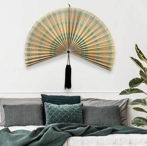 Abanico Grande de Bambú Natural Tejido a Mano, Decoración de Pared con Abanico Verde, Arte para Decorar el Hogar, Regalo Vietnamita para Parejas - Product Image 6