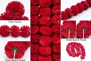 Guirnalda de Caléndulas para Diwali, Flores Artificiales de Caléndula Largas, Decoración India para Pooja, Bodas, Fiestas, Navidad, San Valentín - Product Image 3