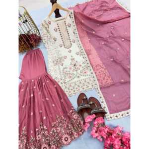 Top de créateur pour femme et ensemble Dupatta Look Plazzo élégant pour la fête - Product Image 2