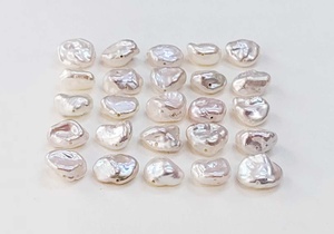 Perles cabochons en nattes de perles Keshi blanches naturelles de qualité AAA, 7*5 mm, pierres précieuses en vrac pour la création de bijoux à prix de gros - Product Image 2