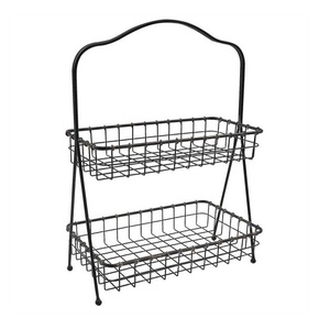 Panier en fil de fer à deux niveaux pour cuisine et salle de bain, qualité exceptionnelle à prix raisonnable - Product Image 1