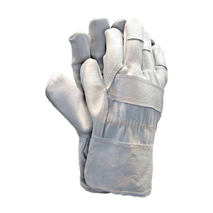Guantes de trabajo de cuero vacuno de primera calidad, color blanco granulado, con el mejor forro de lana y puño reforzado de goma, ideales para conducir, trabajar en la construcción y jardinería. - Product Image 1