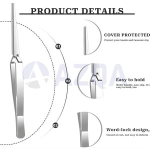 Stainless Steel Reverse Action Tweezers Self Closing <b>Precision</b> <b>Tool</b> for Eyelash Extension Eyebrow Chin and Nose Hair Plucking - Product Image 2