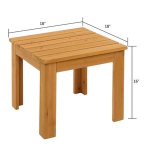 Tavolino Quadrato in Legno Naturale per Patio, Caffè e Bistrot, Adatto per Interni ed Esterni - Product Image 5