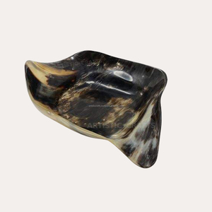 Bol en corne naturelle fait à la main Plat de service jetable écologique sans BPA poli pour les aliments et la décoration Design artistique - Product Image 3