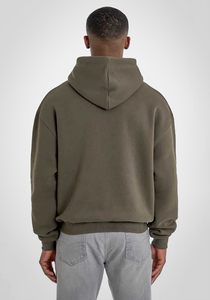 Sudaderas con Capucha Verde Oliva para Hombre, Algodón Grueso, Felpa, Corte Holgado, Hombros Caídos, Estilo Urbano, Personalización de Marca, Suministro al por Mayor - Product Image 4