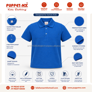 Camiseta Polo Azul Rey de Manga Corta para Niños Puppetnx de la Mejor Calidad, Mezcla de Poliéster/Algodón, Uniformes Escolares - Product Image 6