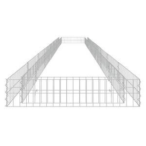 Grand lit de jardin surélevé en gabion en acier galvanisé argenté, robuste et durable pour la construction de jardins - Product Image 3