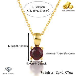 Collier Pendentif en Argent Sterling 925 Plaqué Or avec Zircon et Chaîne Géométrique en Cristal pour Femme – Idéal Cadeau ou Soirée - Product Image 1