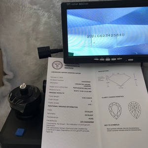 Diamant en forme de poire de grande taille de haute qualité, diamant cultivé en laboratoire CVD, diamant synthétique certifié IGI - Product Image 4