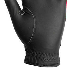 Guantes de golf de cuero genuino, color negro y rojo, antideslizantes, con cierre de gancho y bucle, unisex, para deportes - Product Image 6
