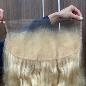 SUPER PROMO ÉTÉ : Extensions de cheveux blonds naturels lisses avec fermeture en dentelle et frontal, dentelle HD, prêtes à être expédiées - Product Image 1