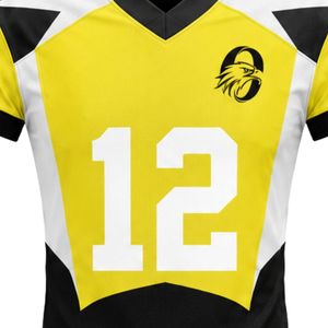 Maillot de football américain jaune et noir à manches courtes, respirant et confortable pour l'entraînement et les matchs - Product Image 6