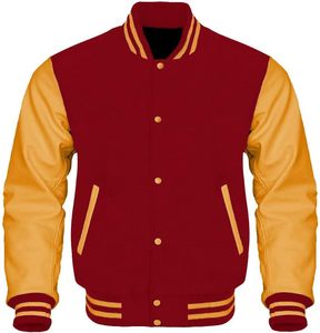New Fashion Unisex Varsity Letterman Bomber Jacket Genuine Leather Cartoon Pattern Waterproof & Breathable College Men's Jackets - Product Image 4