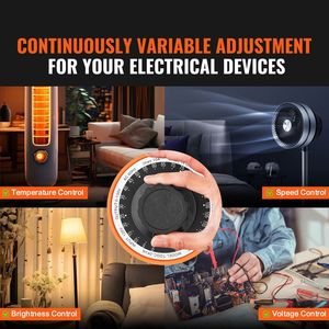 Trasformatore di Tensione Variabile Automatico 2000VA, 15.3 Amp, Ingresso 110V, Uscita 0-130V, Regolatore di Tensione AC con Display LCD, 4 Stabilizzatori Extra - Product Image 5