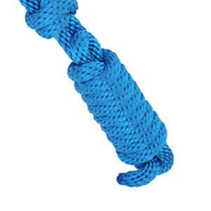 Blue Nylon Rope Horse <b>Halter</b> with Beaded Pattern and Adjustable Knots - Product Image 6
