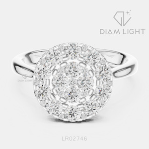 Bague de mariage en or blanc 14 carats avec diamant de laboratoire de 0,932 carats, taille ronde, certifiée IGI, bijoux fins, cadeau pour fiançailles, mariage, anniversaire - Product Image 1