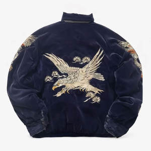 Chaqueta Sukajan Moderna y a la Moda para Hombre, Invierno, Cuello Alto, Ligera, Tela Satinada, Bordado Detallado, Cómoda para Uso Diario - Product Image 2