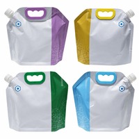 Sac souple à bec verseur pour liquides alimentaires, grande capacité 5L (10 Jin), robuste, en aluminium, avec bec verseur incliné de 33 mm et poignée