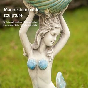 Estatua de Sirena de Óxido de Magnesio Estilo Océano de 11.61' X 7.68' X 23.23' para Jardín, Patio y Hogar - Product Image 2