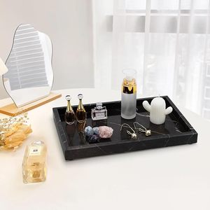 Luxury Black Marble <b>Vanity</b> Tray Decorative Serving Tray Modern Marble Organizer for Bathroom Coffee <b>Table</b> Kitchen Counter Home D - Product Image 4