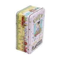 Boîte cadeau rectangulaire en métal écologique personnalisée, impression offset 4 couleurs, emballage de biscuits de Noël, 203x141x82mm