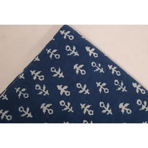 Cotton Indigo Fabric Hand Block Printed Blue Floral Material by Yard <b>for</b> Sewing Dressmaking and Quilts - Product Image 4