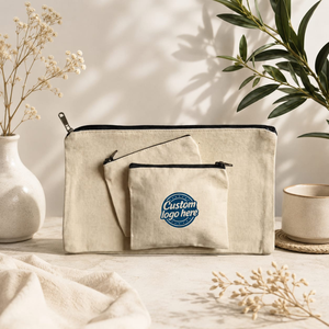 Pochette cosmétique personnalisée avec fermeture éclair |   Trousse de rangement pour maquillage grande capacité |   Sac de rangement pour articles de toilette pour femmes, portable et imperméable - Product Image 4