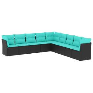 Conjunto de sofás de jardín en negro y azul - Product Image 2