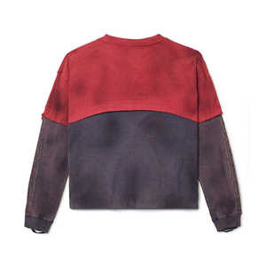 Top Tshirts Manufacture Custom Vintage Washed Distressed Long Sleeve Thermal <b>Waffle</b> Streetwear T-<b>Shirt</b> - Product Image 5