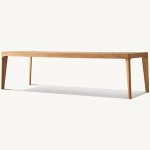 Mesa de Comedor Rectangular de Madera de Teca Sólida para Uso en Exteriores, Diseño Moderno y Simple, Muebles de Exterior Duraderos - Product Image 1