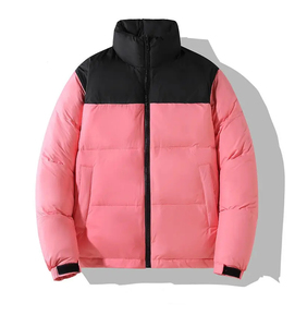 Men's Color Blocking Puffer Jacket Stand Collar Windproof <b>Thick</b> <b>Winter</b> <b>Coat</b> Polyester Wadding Regular Fit Casual Style - Product Image 5