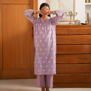 2PC Jacquard Combinaison de pelouse pour femmes PS5010 Ensembles élégants pour femmes - Product Image 4