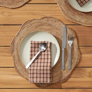 Mantel Individual de Rafia y Ratán Tejido en Forma de Corona de Lujo para Decoración de Mesa de Cocina y Restaurante - ¡Gran Oferta! - Product Image 1