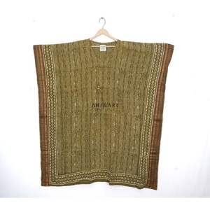 Robe Kaftan Indienne 100% Coton Imprimée au Bloc, Modeste, Faite à la Main, Florale, Longueur Midi, Taille Naturelle, Écologique, Quotidienne, Été Automne - Product Image 2