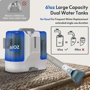 Limpiador de Alfombras Portátil de 400W-12KPa con 6 Cepillos para Sofás, Cortinas, Alfombras, Autos - Potente Limpiador de Manchas de 120V - Product Image 4