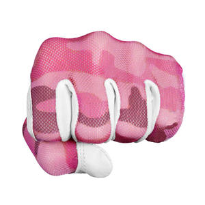 Gant de golf pour femme en cuir Cabretta, paume en maille, léger, respirant, ajustement extensible, antidérapant, main gauche, rose camouflage - Product Image 4