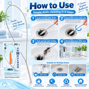 Premium sink cleaning tool flexible nylon scrubber drain scrub <b>brush</b> - Product Image 2