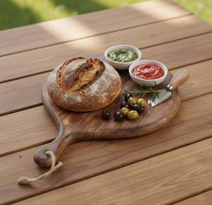Planche à découper en bois massif pour la cuisine, planche à découper artisanale durable avec finition naturelle pour la préparation des aliments - Product Image 3
