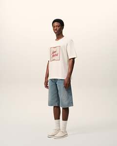 T-shirt en coton tricoté surdimensionné personnalisable avec logo rouge imprimé sur le devant, col rond, manches courtes, séchage rapide, décontracté pour homme - Product Image 6