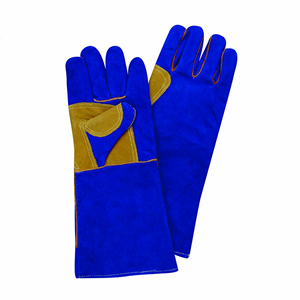 Guantes de Soldadura Tig Azules de Alta Gama, de Cuero Vacuno, con Doble Dedo, Resistentes al Calor y al Fuego, Antiestáticos y Duraderos - Product Image 3