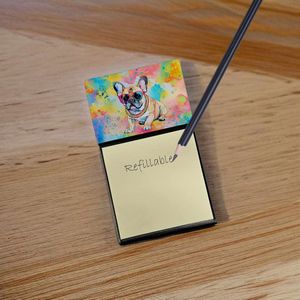 Almohadillas para notas autoadhesivas, dispensador de Bulldog Francés Hippie Dawg, nuevos Accesorios de escritorio en blanco recargables, soporte para tarjetas y notas - Product Image 2