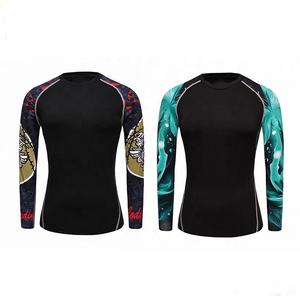 Rashguard de compression MMA à manches longues pour hommes Design de sublimation personnalisable Tissu respirant en gros Compression de grande taille - Product Image 2
