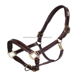 Licol en cuir au design élégant, style tendance, avec tête anatomique à surpiqûres fantaisie, en cuir souple - Product Image 4