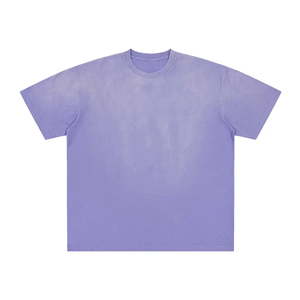 T-shirts décontractés à manches courtes pour hommes, en tissu tricoté 100% coton, délavé à l'acide et effet soleil, personnalisables par pulvérisation, pour l'industrie artistique, vente en gros - Product Image 3