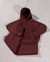Ensemble survêtement homme personnalisé avec logo, 100% coton 450 g/m², comprenant un sweat à capuche zippé ample et court et un pantalon de survêtement coupe décontractée