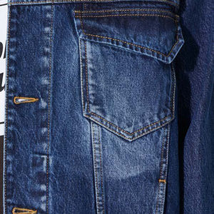 Jacket for man 100% Wholesale Winter Denim Jacket Unisex Stand Collar Warm <b>Liner</b> <b>Fleece</b> Waterproof Breathable OEM Design Service - Product Image 6