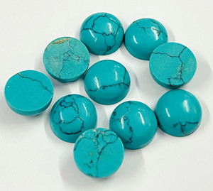Pierre précieuse Howlite bleue en vrac, forme ronde, cabochon 3mm-30mm, pierre polie lisse pour la fabrication de bagues, pendentifs et boucles d'oreilles - Product Image 1